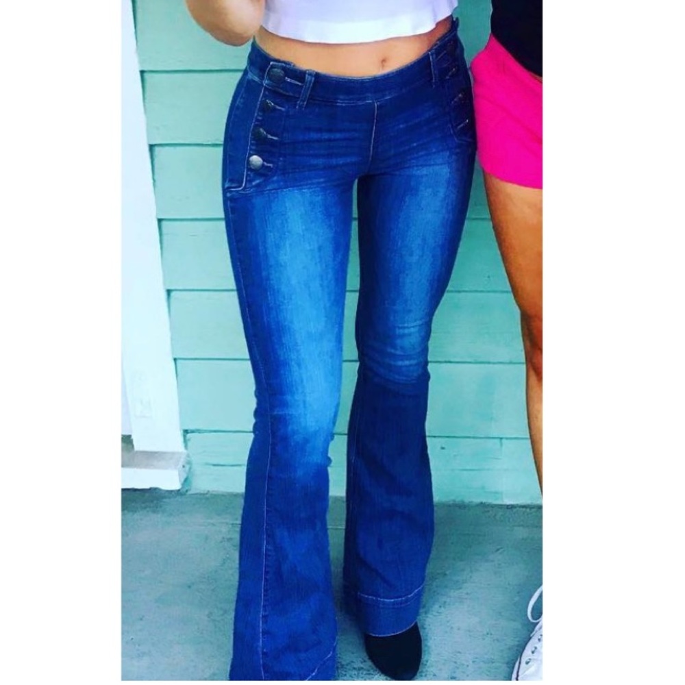 Express Bell Flare Mid Rise Jeans